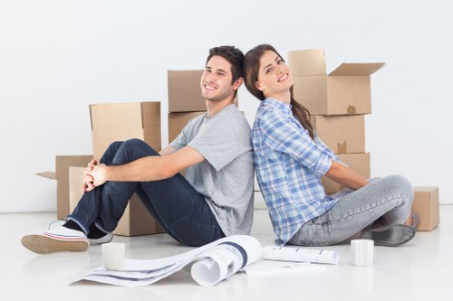 Removal team planning a house move in Tottenham Hale with boxes and furniture