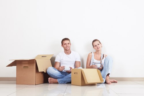 Labelled cartons and protective packing for a local move