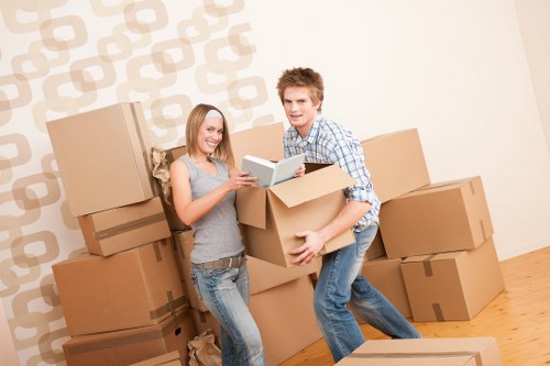 Local removals team handling a student flat move in North London