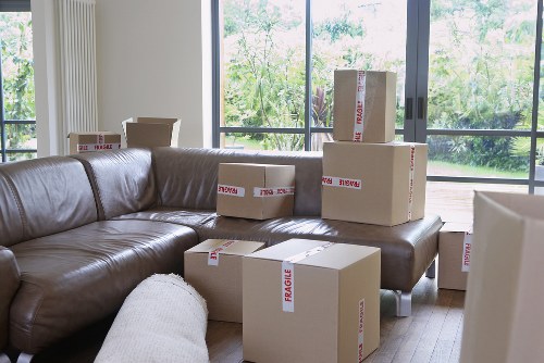 Student belongings being loaded for transport and storage